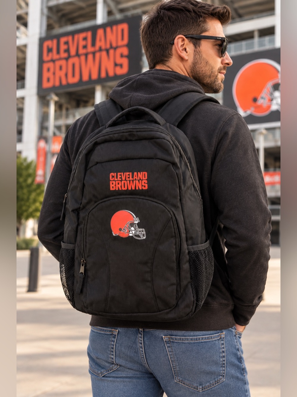 Cleveland Browns NFL Black Backpack Helmet Logo NWT Football Fan Bag
